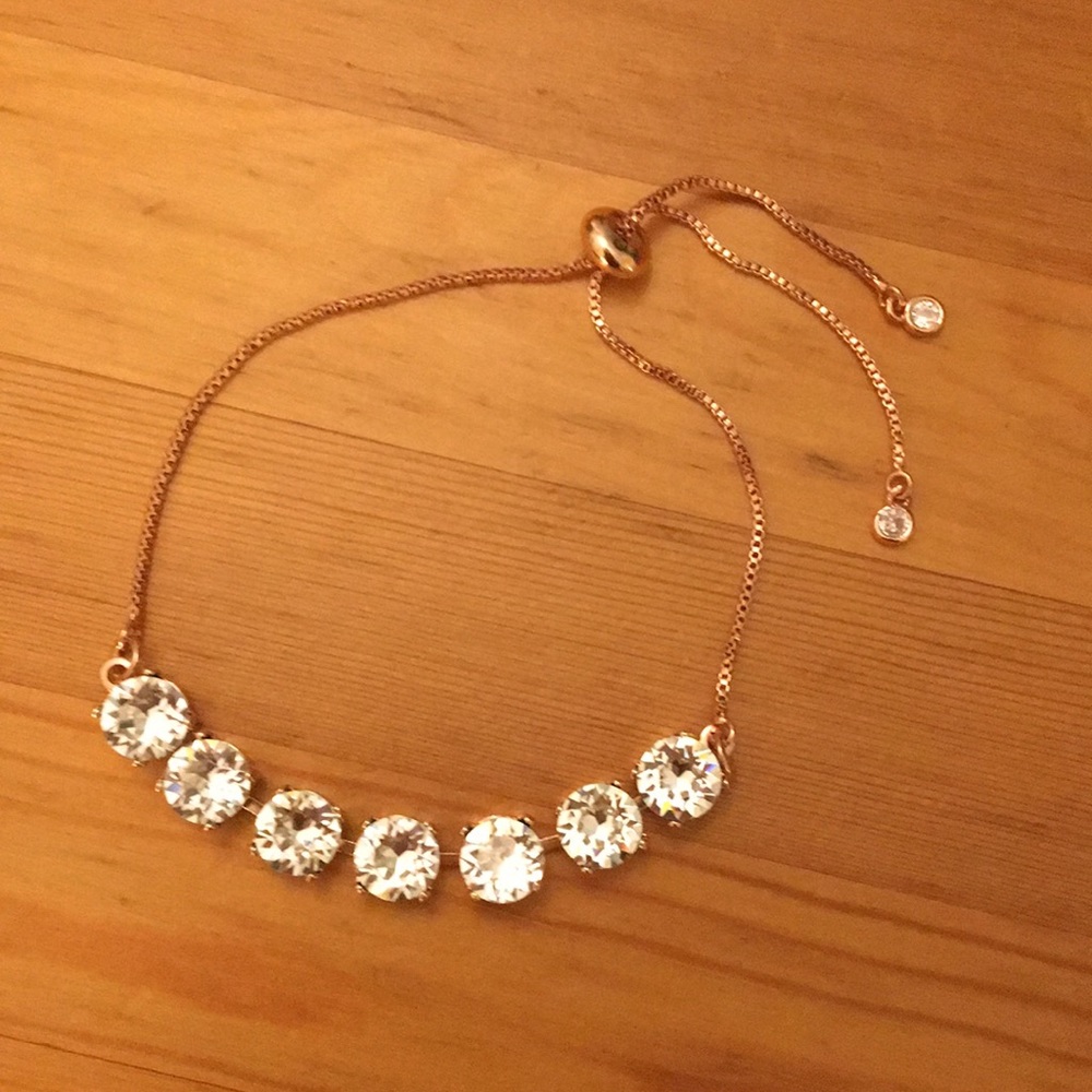 Rose Gold Adjustable Crystal Bracelet